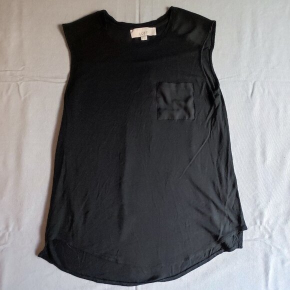 Loft blouse women's size M black lightweight rayon - Picture 1 of 10